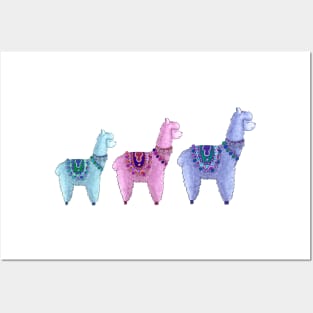 3 little llamas Posters and Art